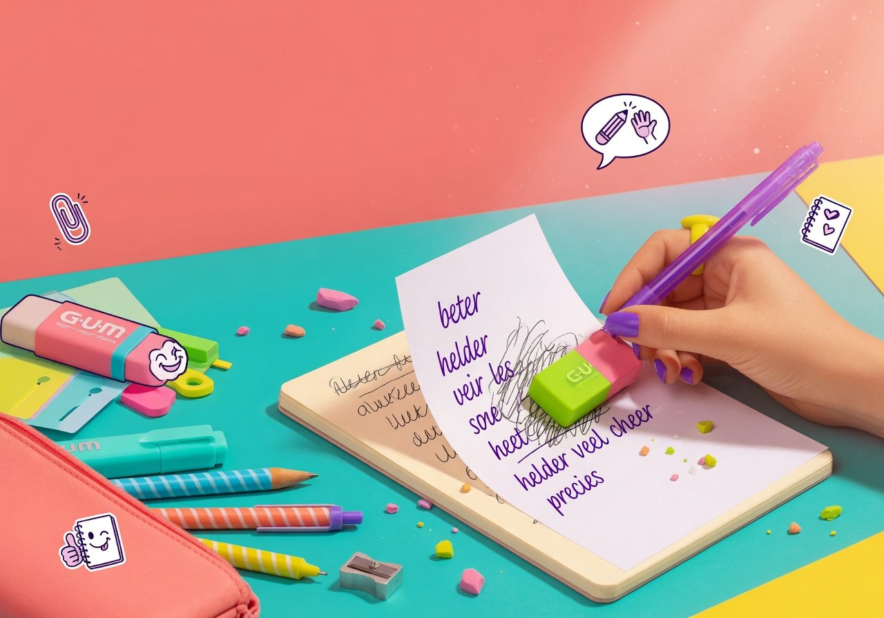 Hoe een goede gum je schrijfwerk redt